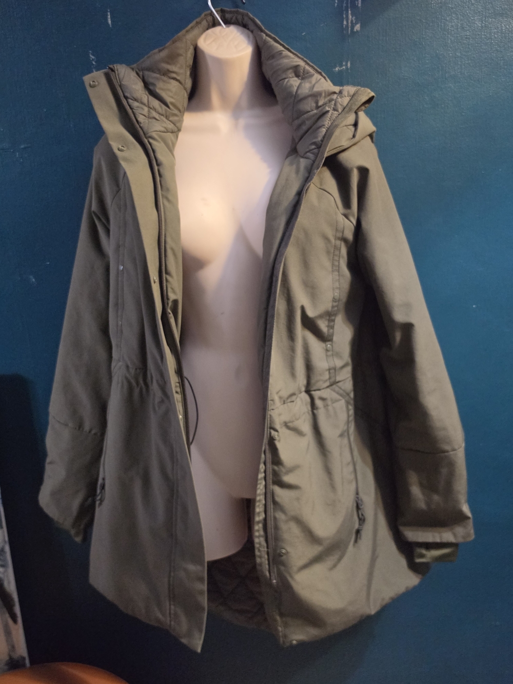 Champion Women's Olive Green Hooded Utility Parka Jacket - Size S